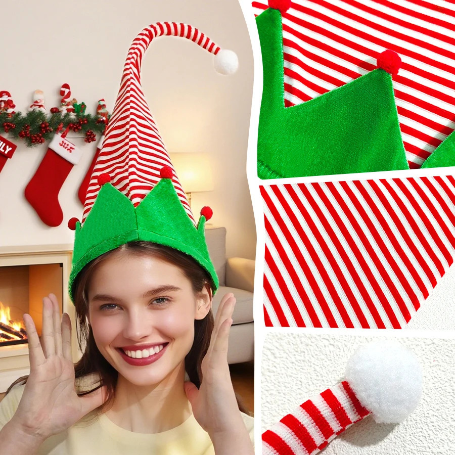 Christmas hat creative elf hat styling hat holiday party dance dress up clown Halloween 251024