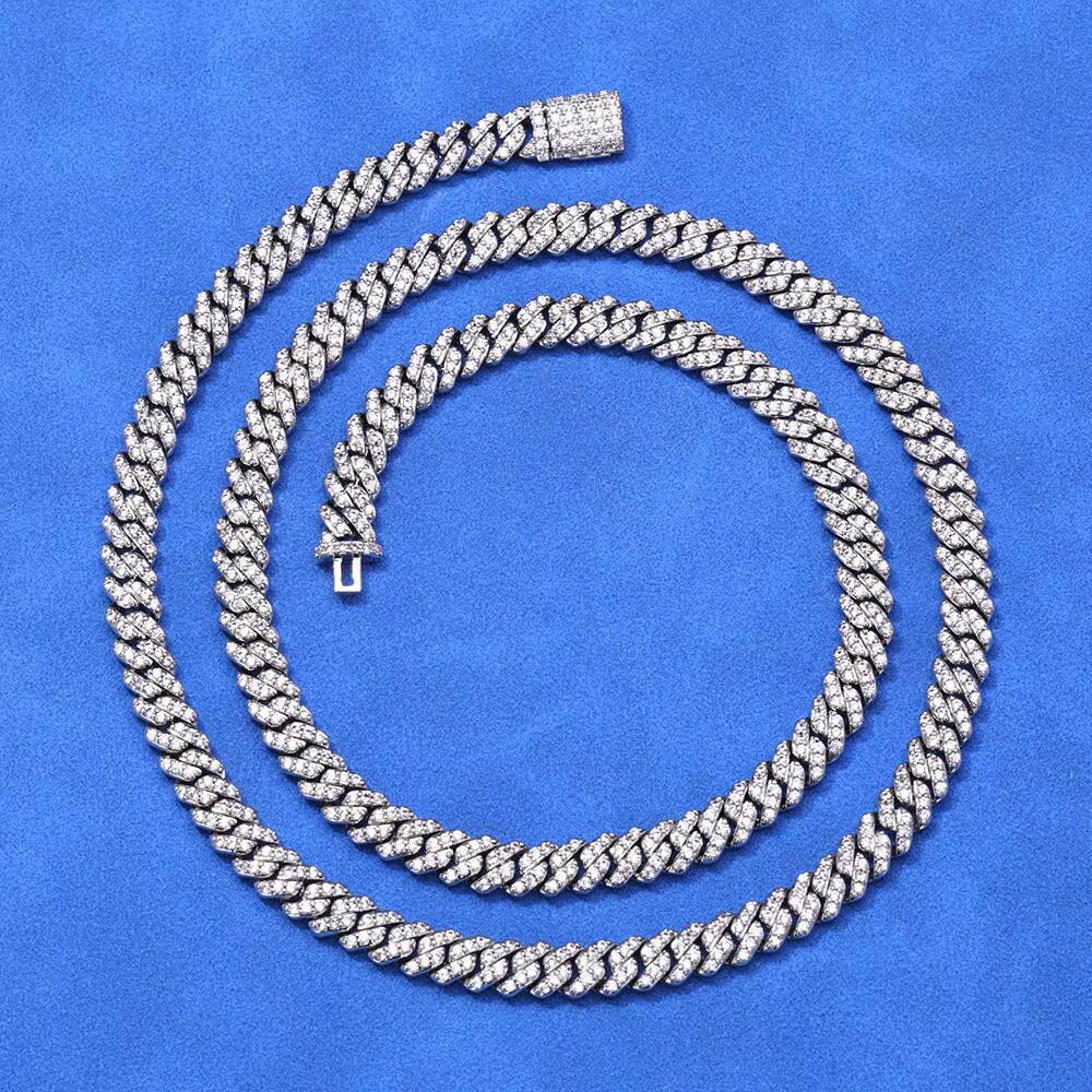New Arrivals 6MM 925 Sterling Silver Gold Plated Cuban Link Chain VVS D Color Hip Hop Moissanite Necklaces Stocks Available