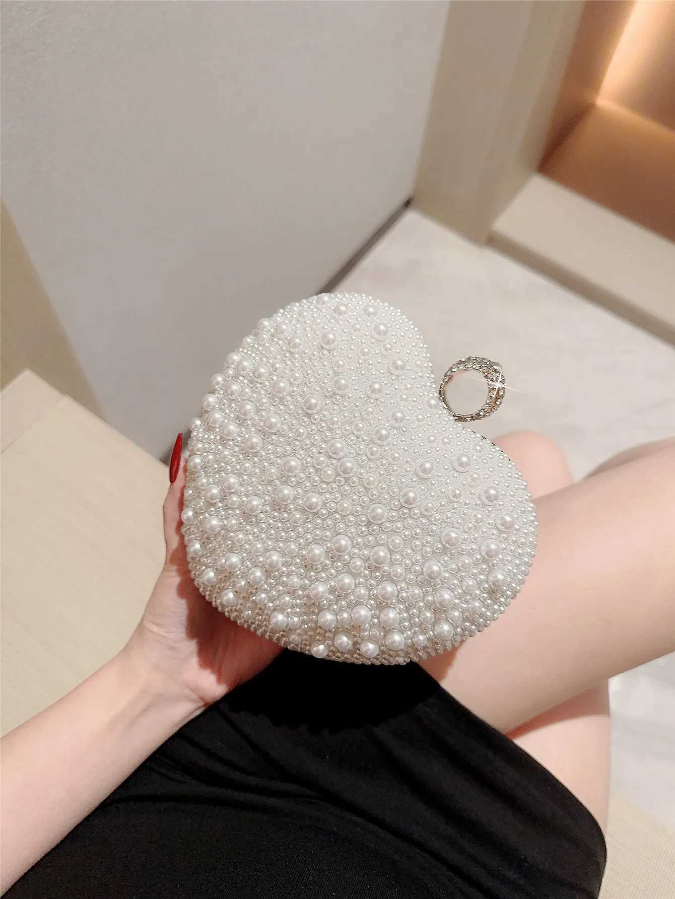 New Pearl Evening Bag Love Clutch Chain Bag Matching Cheongsam Evening Party Bag Banquet Bag Wedding Dress Bag H251027