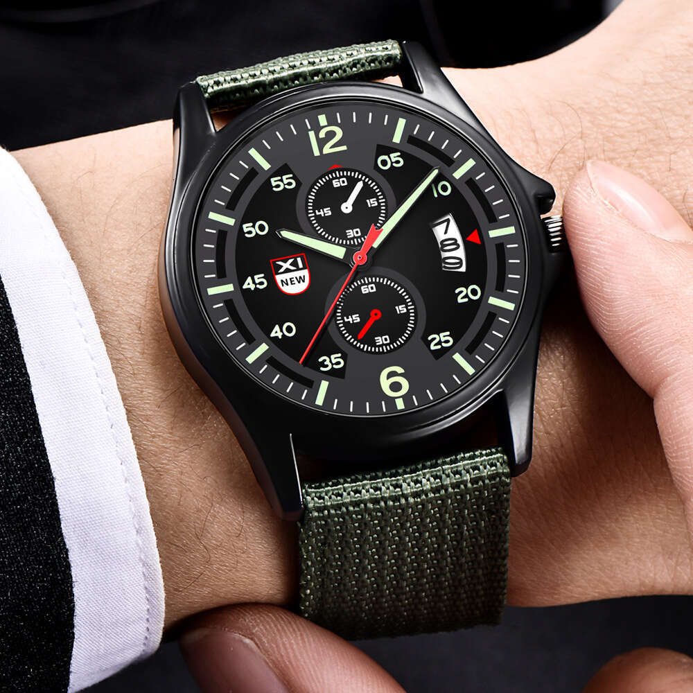 Brand New Men's Fashion Nylon Strap Sports Military Calendar Quartz Watch