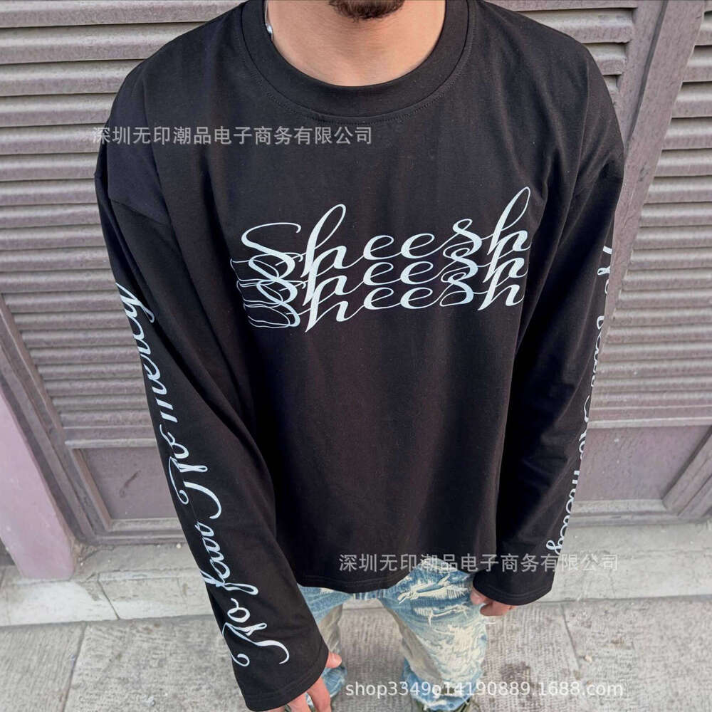 American Style Autumn Long Sleeve T-Shirt Dark Y2K Print Top High Street Gothic Trendy Outfit