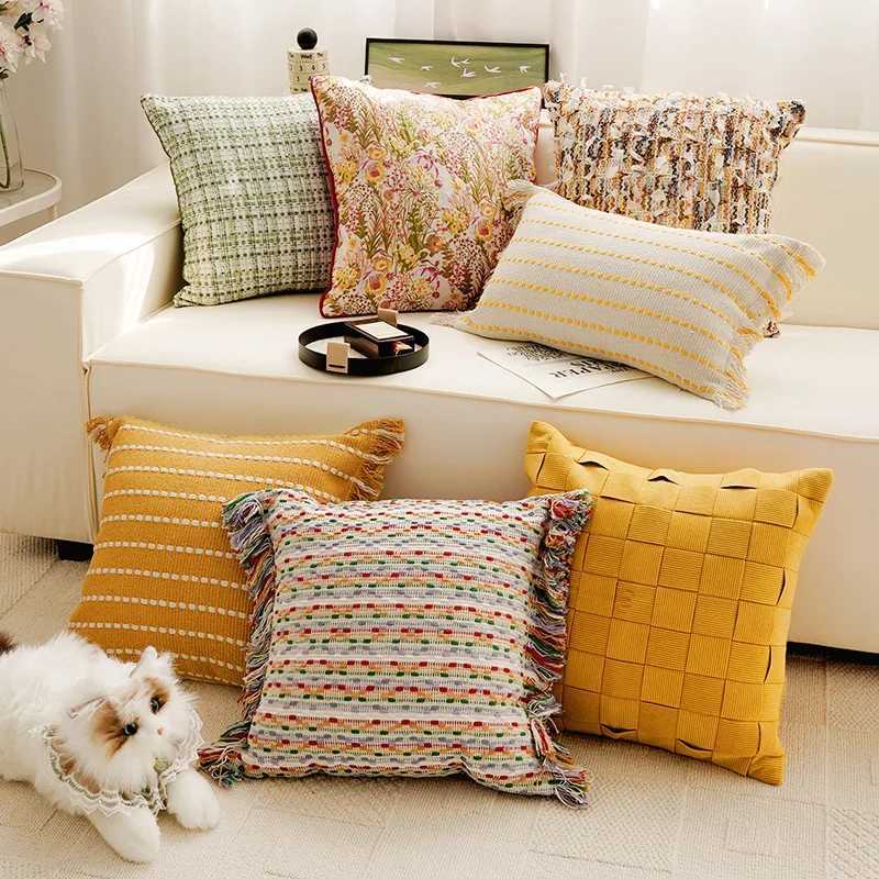 Pillow Case 30X5045X45CM Red Yellow Throw Cover Nordic Light Luxury Stamping Waist Cushion Cover Decor Home Decorative case C251028