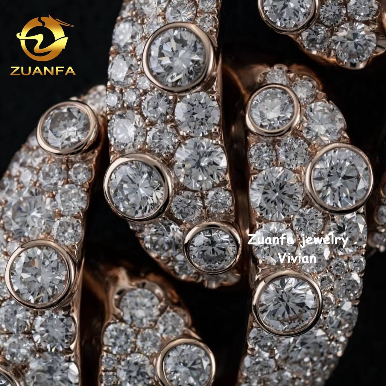 Custom 20mm Pass Diamond Tester VVS Moissanite Diamond Iced Out Hip Hop 925 Sterling Silver Cuban Link Chain Necklace