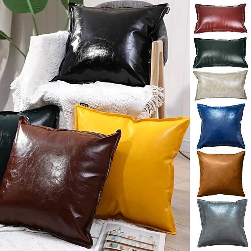 Pillow Case Light Luxury PU Leather Cushion Cover Sofa Chair Car Throw Cover 30x5045x4550x5040x65cm Home Decor Pouf case C251028