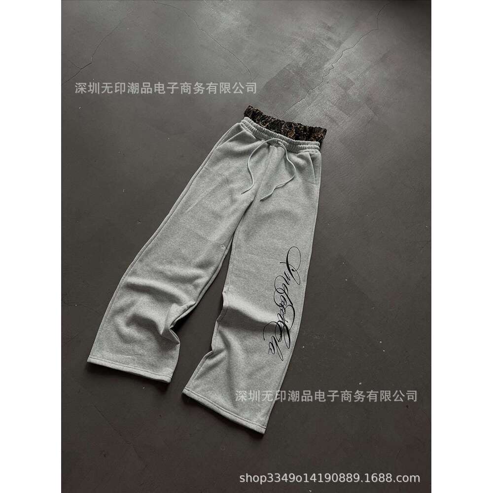 Fashion Double Waistband Multi-Design Unisex Loose Casual Pants