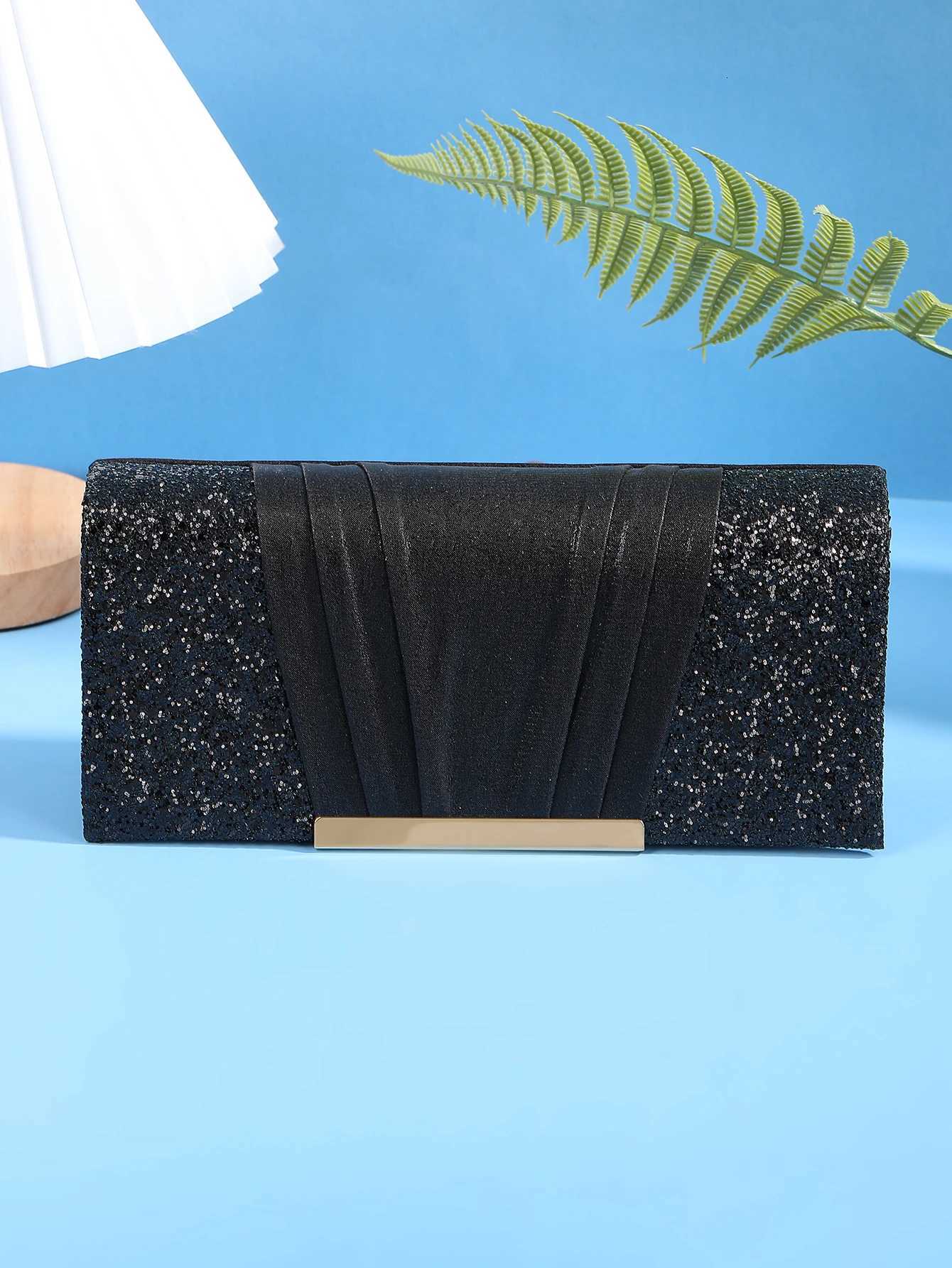 Ladies dinner bag shiny and highend clutch bag evening dress bag metal chain crossbody bag wedding banquet hand clutch bag H251027