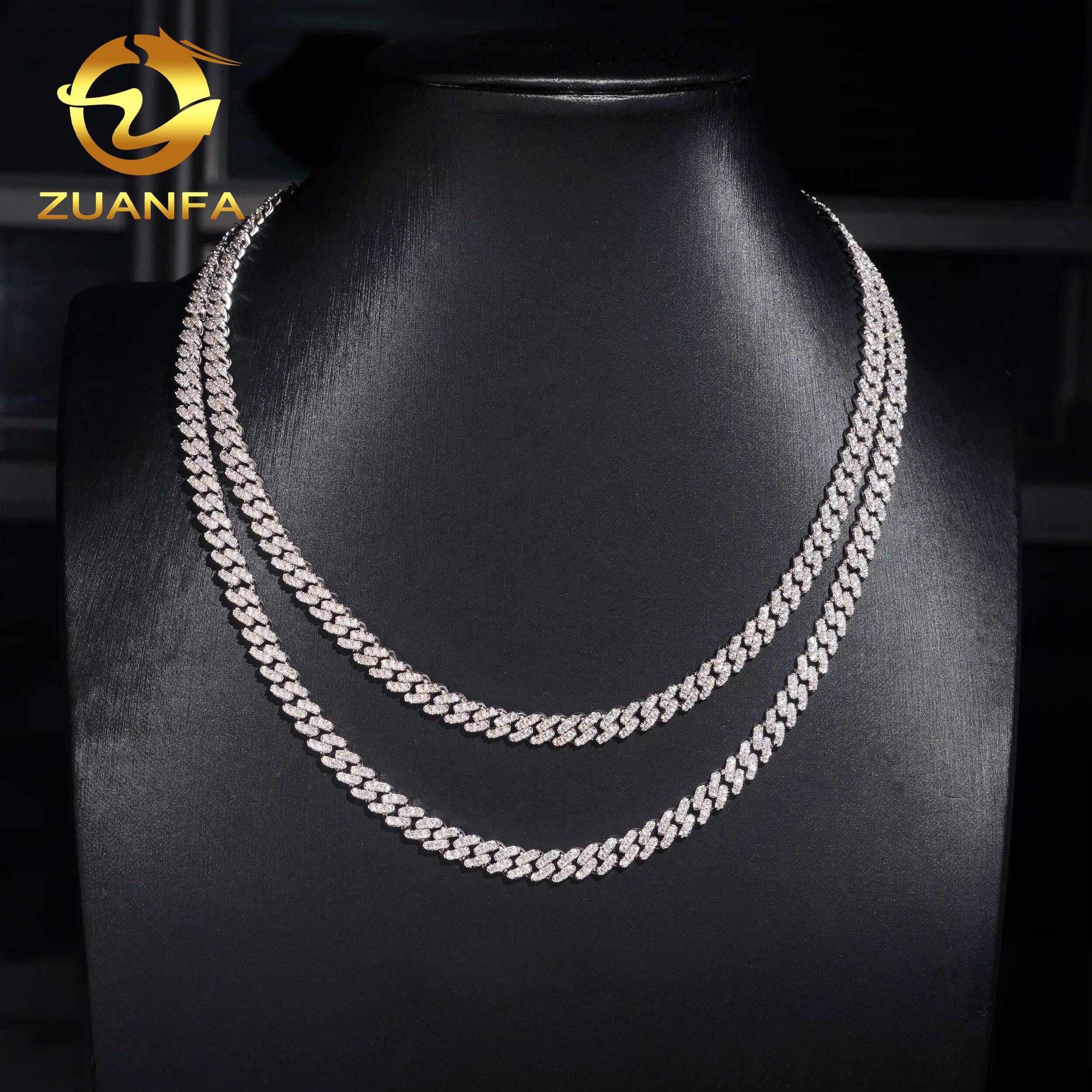 Hip Hop Jewelry 6MM Cuban Link Chain Moissanite 925 Silver Iced Out Cuban Link Bracelet USA Local Stock Pass Diamond Tester