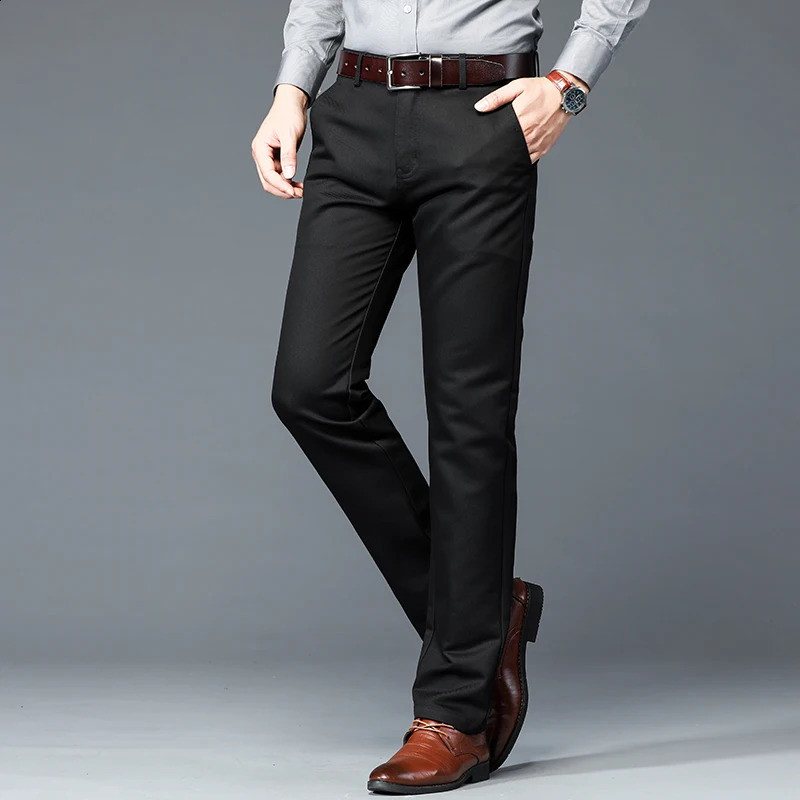 6 Colors Male Autumn Winter Casual Pants Chic Straight Formal Office Luxury Trousers Fashion Elastic Men Business Suit 251027