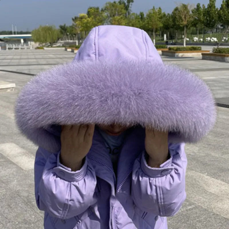 Fox Fur Collar Winter Fox Fur Scarf Straight Collar Natural Fur Scarf Shawl Collar Black Fur Collar Female Coat Fur Collar 251023