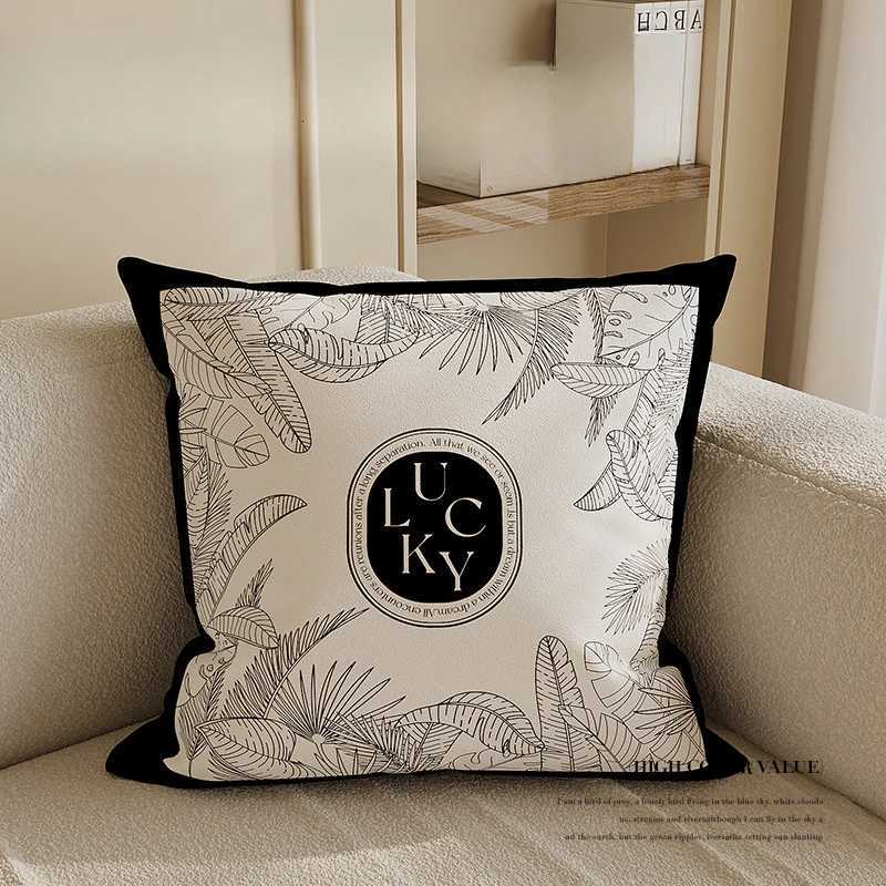 Pillow Case Light Luxury Senior Sense of Black and White Modern case Living Room Sofa Model Room Cushion Cover Waist Cover C251028