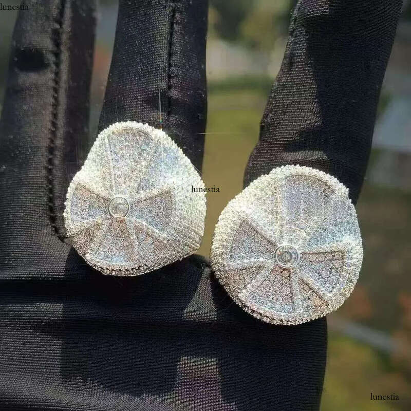 Hip Hop Rapper Men Iced Out Initial Letter Sier Moissanite Personalized Name Pinky Ring