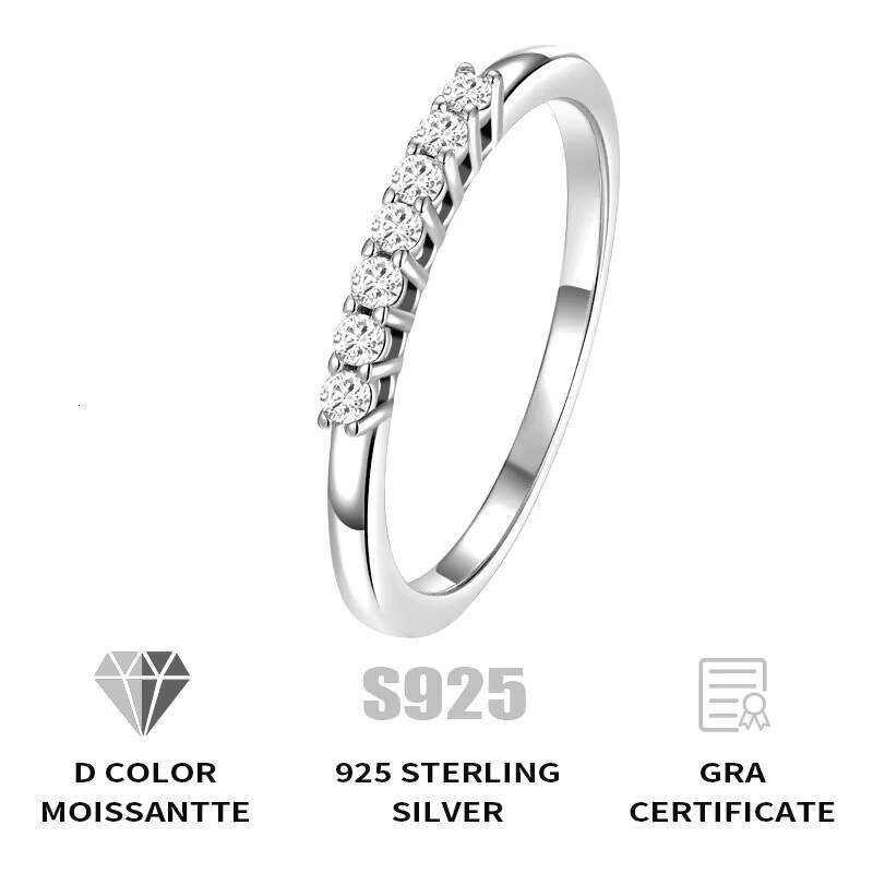Wholesale Moissanite Ring 7 Stones 925 Sterling Silver High Quality Exquisite Classic Jewelry Wedding Engagement Party
