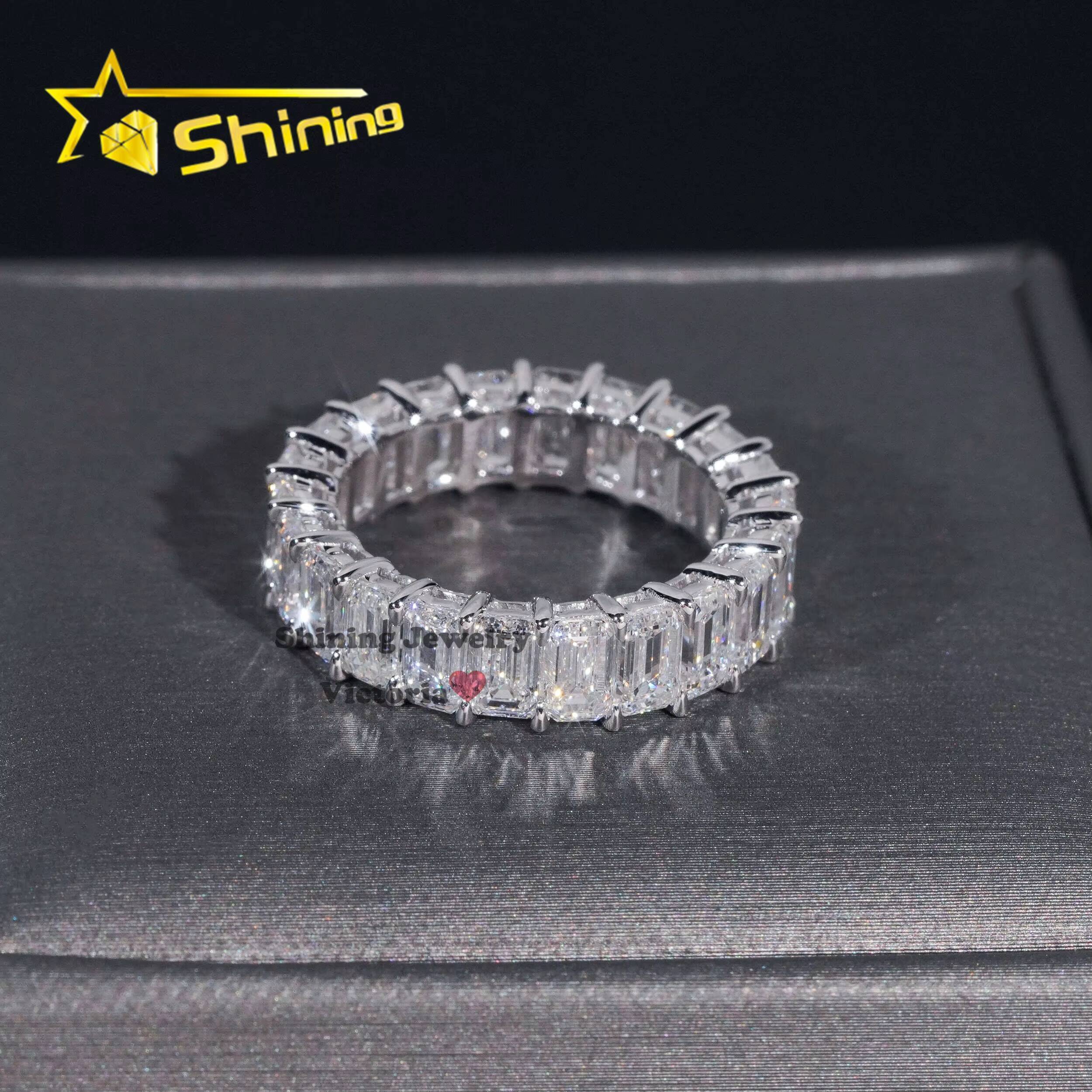 GIA Lab Grown Diamond Solitaire Engagement Eternity Band Ring Women 35 Radiant Emerald Cut 10K 14K 18K Solid Gold Wedding Rings