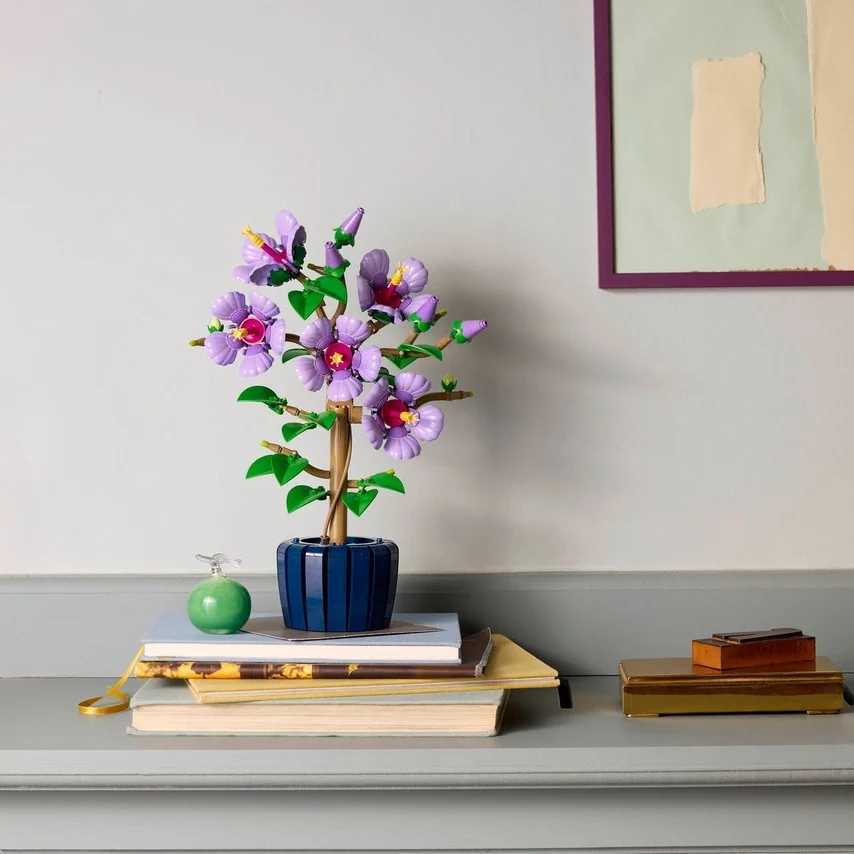 2025 new 660piece plant hibiscus flower assembly kit 5 large flower bouquets with vases Christmas decoration building blocks L251028