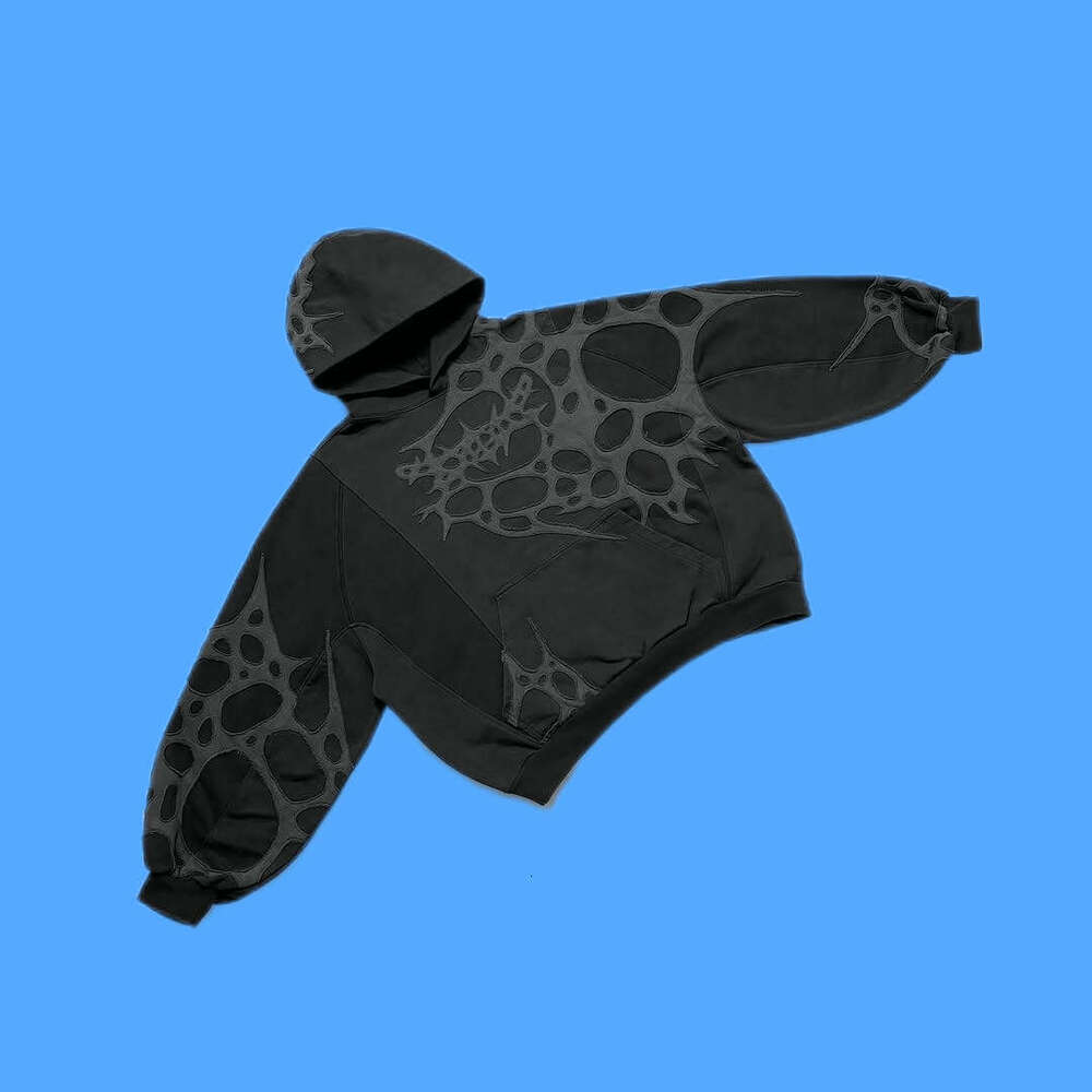 2025 New Men's Women's Street Hoodie with Rhinestones and Zipper, Printed Streetwear