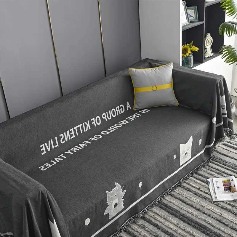 Nordic Simple Sofa Throw Blanket Chenille Sofa Cover with Tassel Four Season Multifunctional Couch Towel Blanket Beds Blanekets C251028