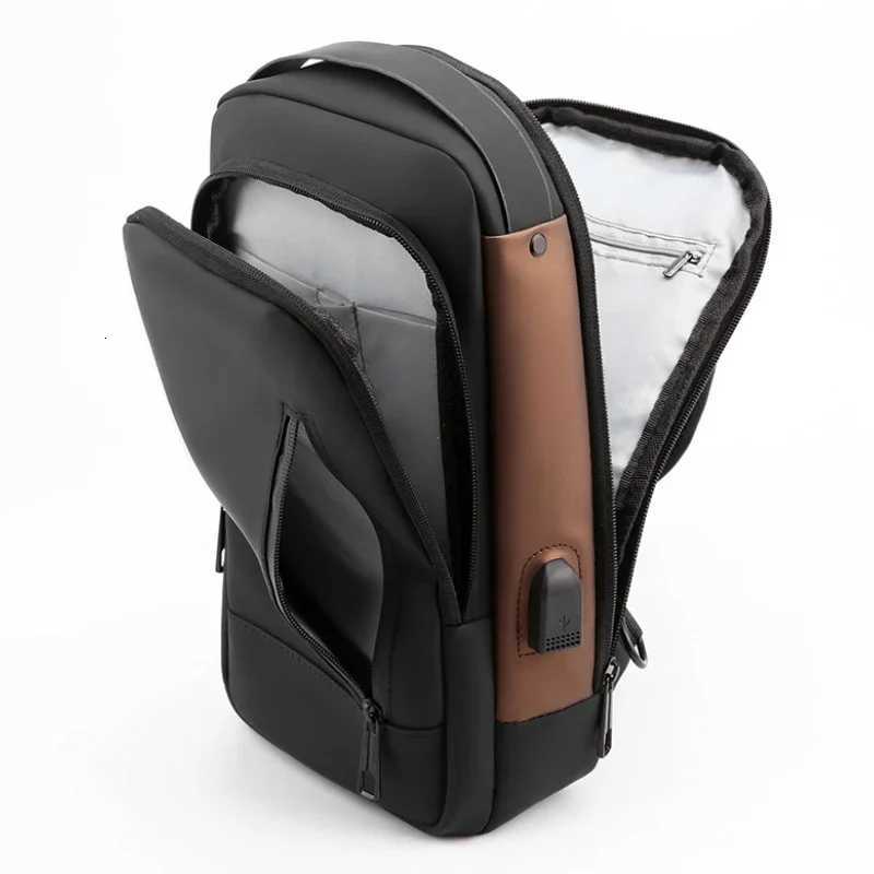 Fashion Business Mens Crossbody Bag AntiTheft Password Lock Mens Chest Bag With USB Charging Port Travel Shoulder Bag for ManW251028