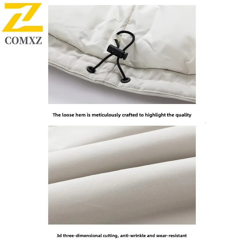 COMXZ Winter Down Jacket Men Women Highquality Camo Fluffy Fur Collar White Duck Down Parka Coat Casual Thermal Puffer Jacket 251023