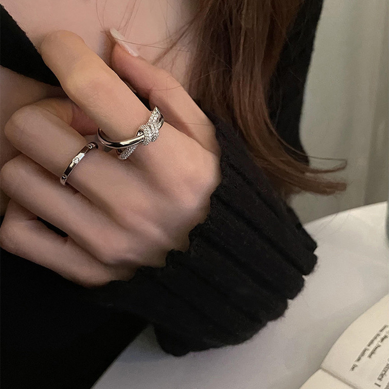 Designer Ring for Women Rope Cross Line Knotting Design Open Ring Vacuum Gold Plated Non Fading Jewelry Wholesales Drop Shipping - view 9