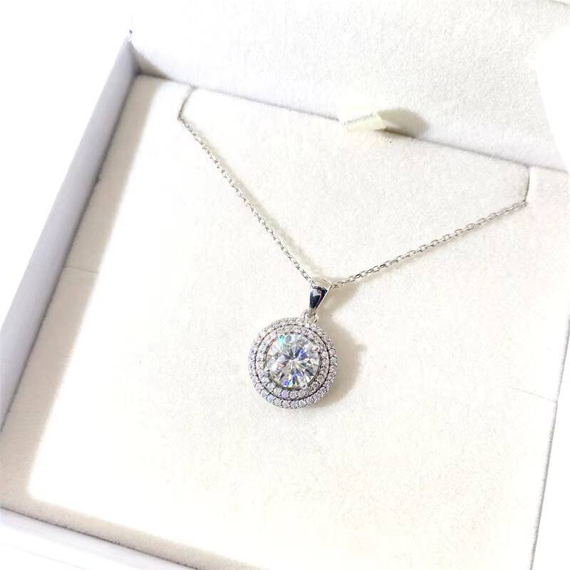 Women Jewelry 2021 Bling Fashion VVS Moissanite Diamond Sterling Silver 925 Jewelry Crystal Necklace Set
