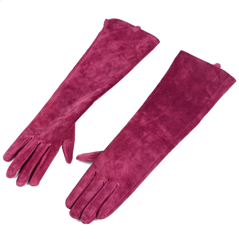 30 40 50 60 70cm Womens Ladies Real Suede leather Winter Tender Party Long Evening Gloves OperaLong Gloves 251027