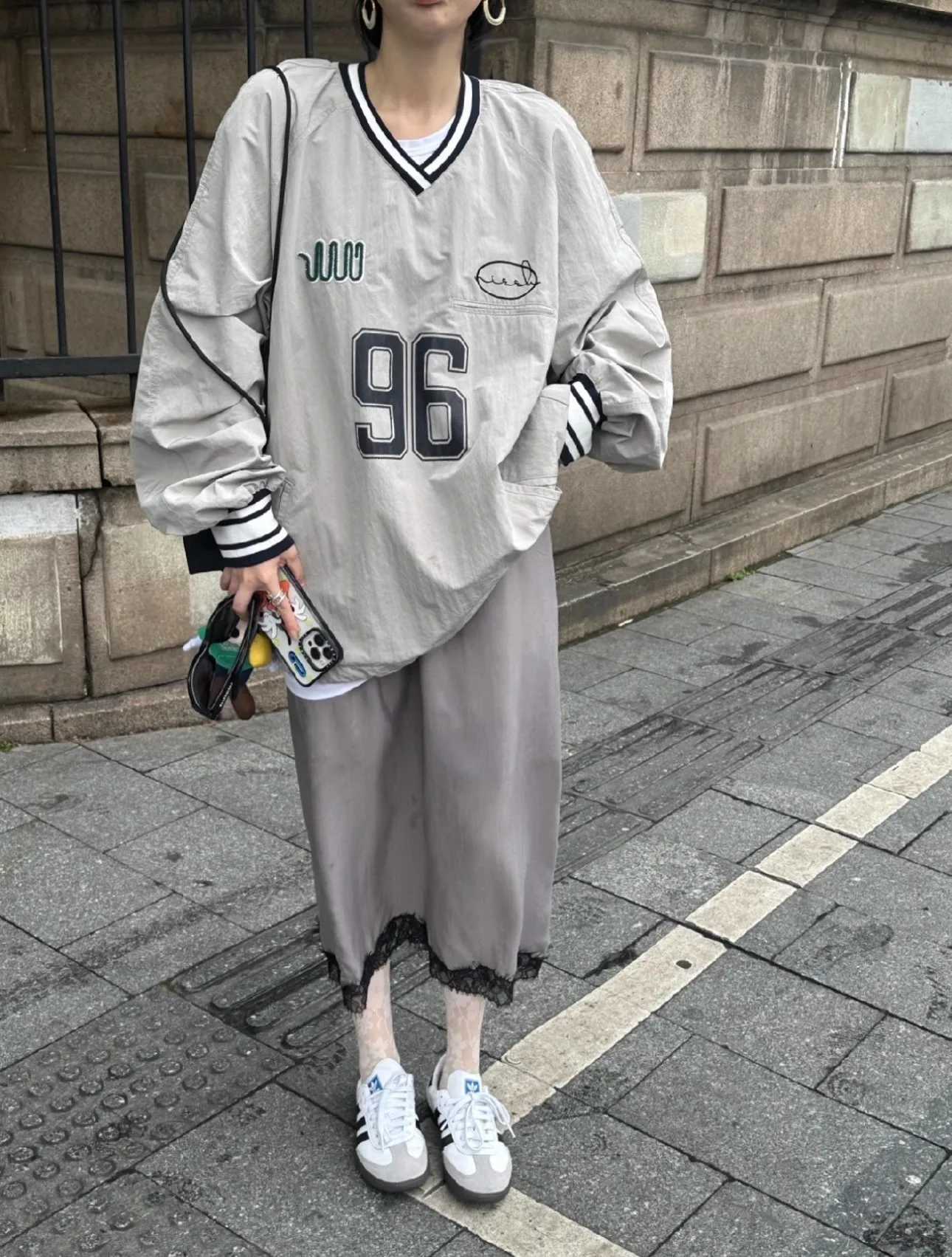 Korea NIEEH Hoodie Jacket Womens VNeck American Style Oversized Casual Couples Top New Arrival J251028