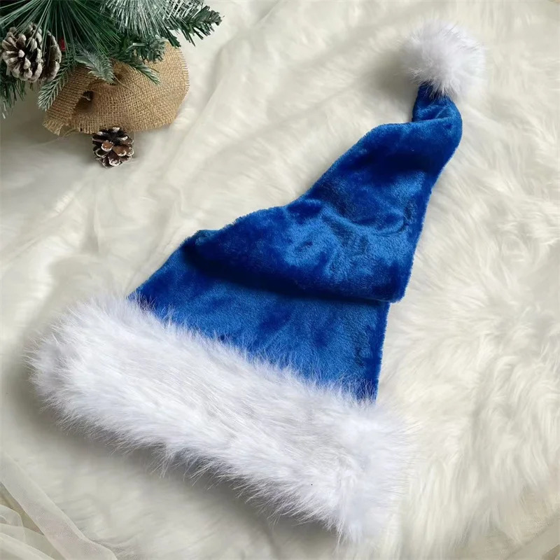 Christmas Hat Santa Hat Holiday for Adults Unisex Velvet Comfort Extra Thicken Xmas Hat for Year Festive Party Christmas De 251024