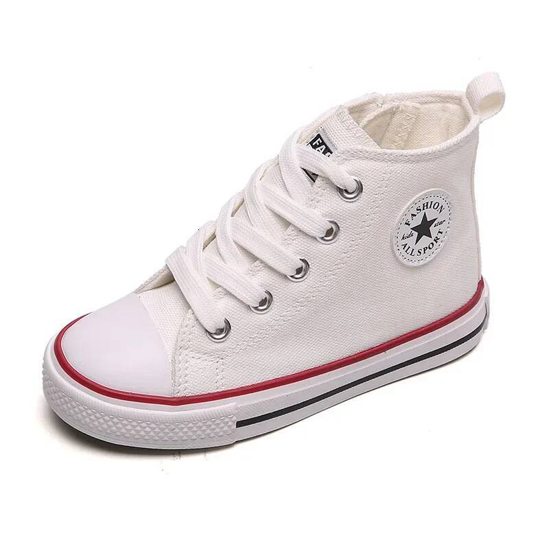 Children's High Top Canvas Shoes Spring Autumn Casual Style for Boys And Girls Baby White Sneakers Comfortable Fabric Footwear ddmyshoesvip