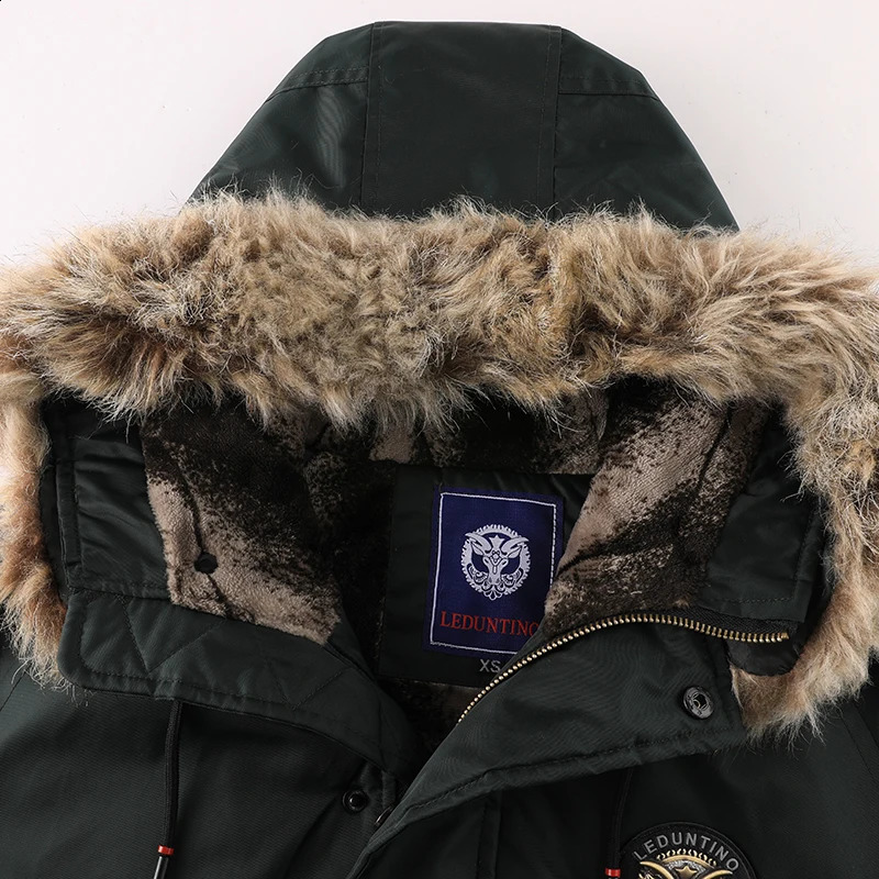 Winter Mens Black Padded Jacket Removable Hood Durable Windproof Fabric Embroidery Decorative Side Pockets Sleeve Zipper 251027