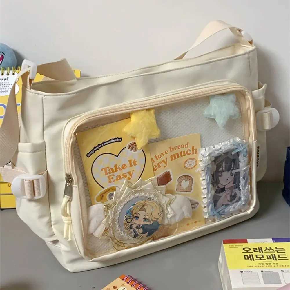 HOT Fashion Japanese Style Transparent Itabag Oneshoulder Crossbody Postman Bags Japanese Designer Preppy Handbag Purse 2025W251028