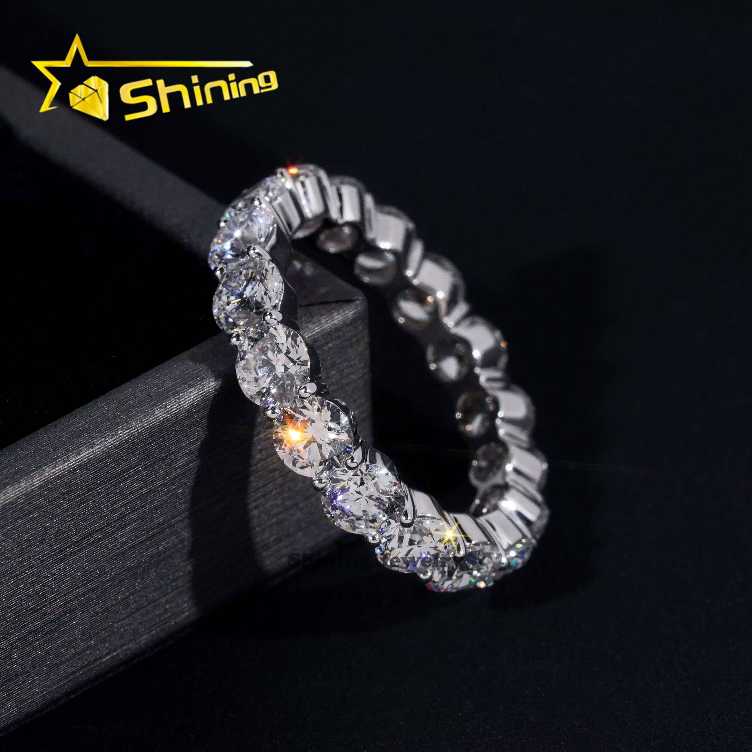 Custom Fine Jewelry Lab Grown Diamond Engagement Ring 10k 14k 18k Soild Gold 5mm Eternity Ring for Men Women