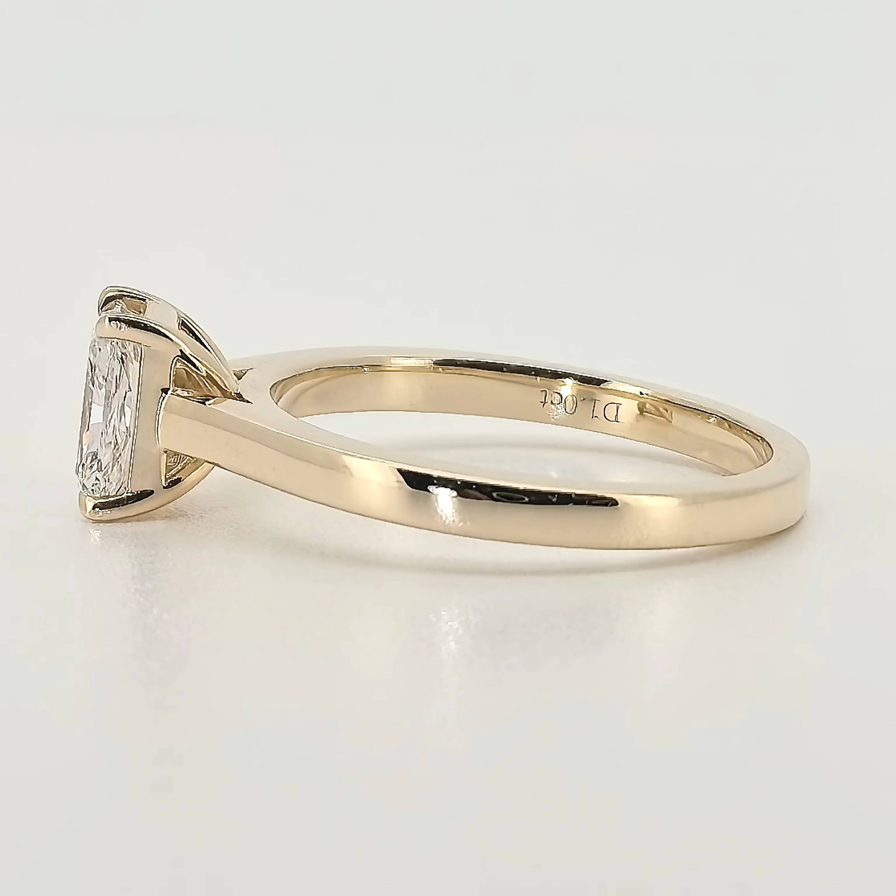 Solitaire Labgrown Diamond Igi Certified Wedding Rings Vvs d Oval Pear Emerald Cut Pure Gold Engagement Synthetic Diamond Ring