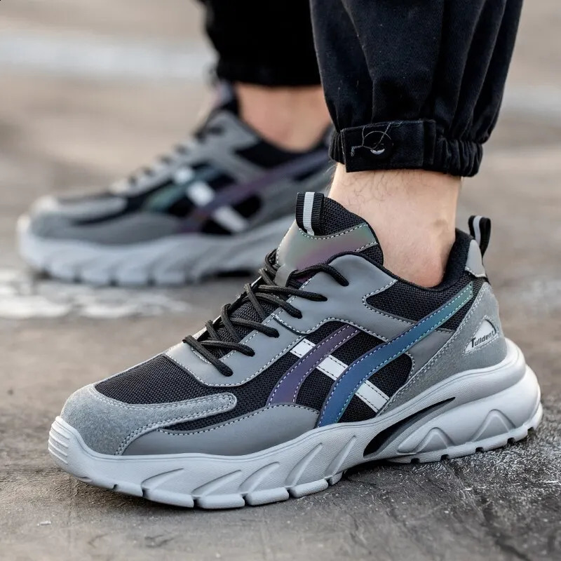 Man Safety Shoes PunctureProof Work Sneakers Lightweight Work Shoes Men Steel Toe Shoes Safety Boots Indestructible Shoes 251023