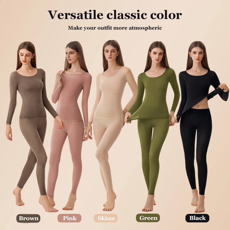 2pcs UltraThin Seamless Warm Underwear for Women HighElasticity Long Sleeve Slim Fit Top Womens Lightweight Sleepwea Lingerie 251027