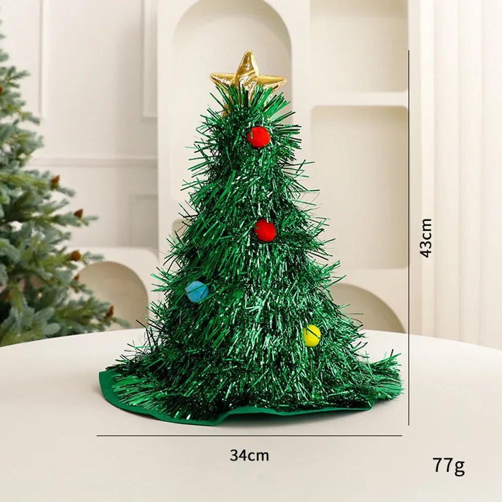 Ins Christmas Tree Hat Creative Xmas Headwear for Girls Tinsel Christmas Headband Party Costume Year Decor Supplies 251024