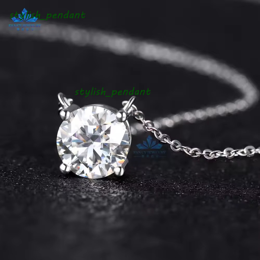 High Quality 20ct D Color Moissanite Pendant Necklace Round Shape Diamond Silver 925 GRA Certified Jewelry for Women Gift