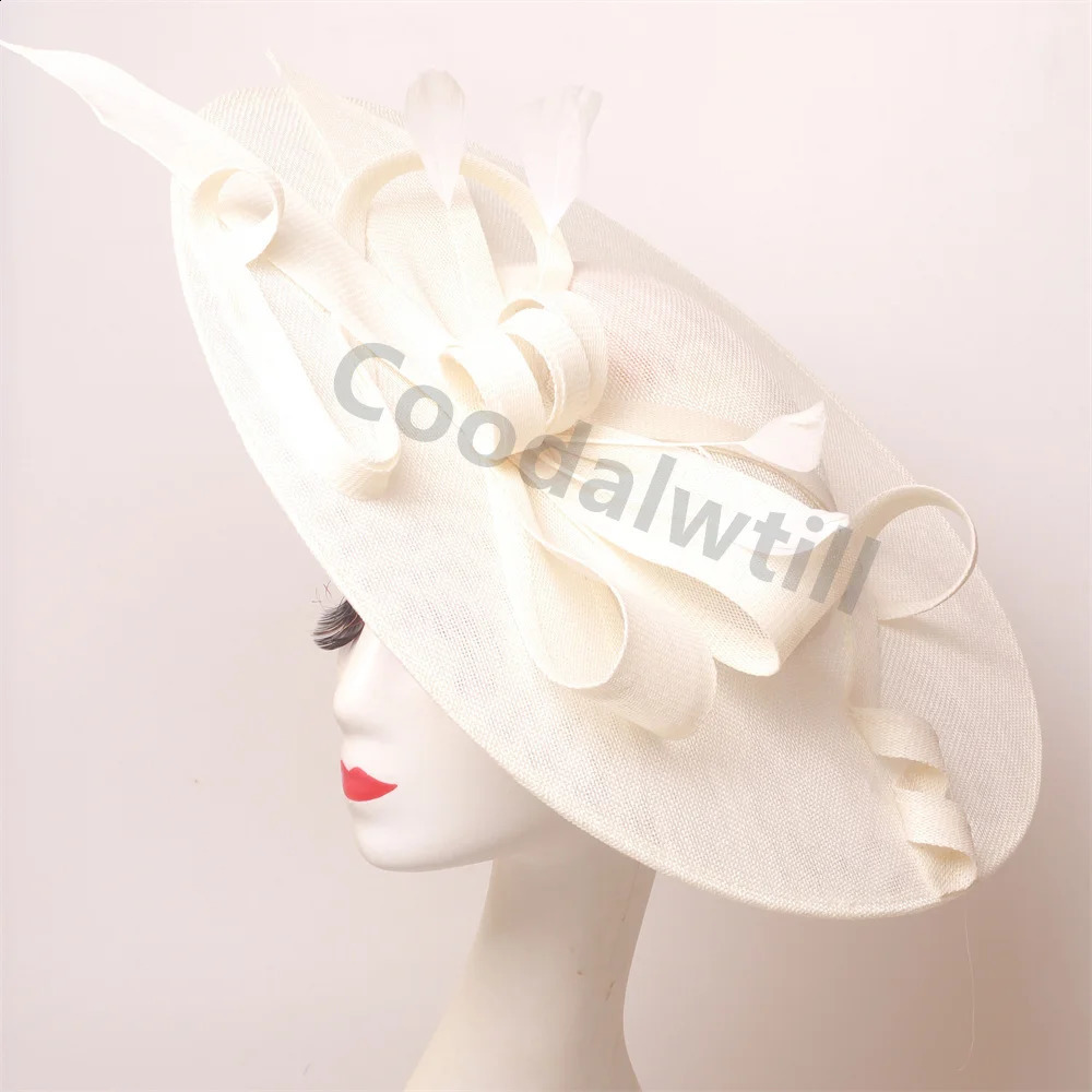 Big Fascinator Hat Women Wedding Party Tea Headpiece With Bow Women Royal Ascot Hair Fascinator Hair Clip 251028