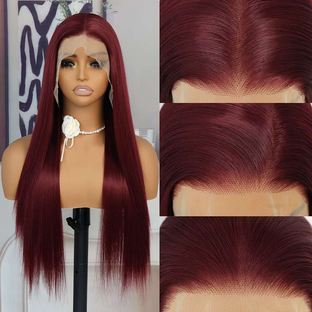 Women's 28 Inch Sky Blue Straight Synthetic Front Wig, High Temperature Fiber, Glueless HD Frontal, Soft Silky Hair For Halloween, Party, Cosplay