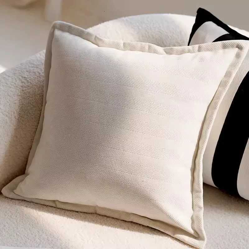 Pillow Case 45x45CM Brown Light Luxury Throw Cover Cream Simple Stamping Waist Cushion Cover Decor Home Decorative case C251028