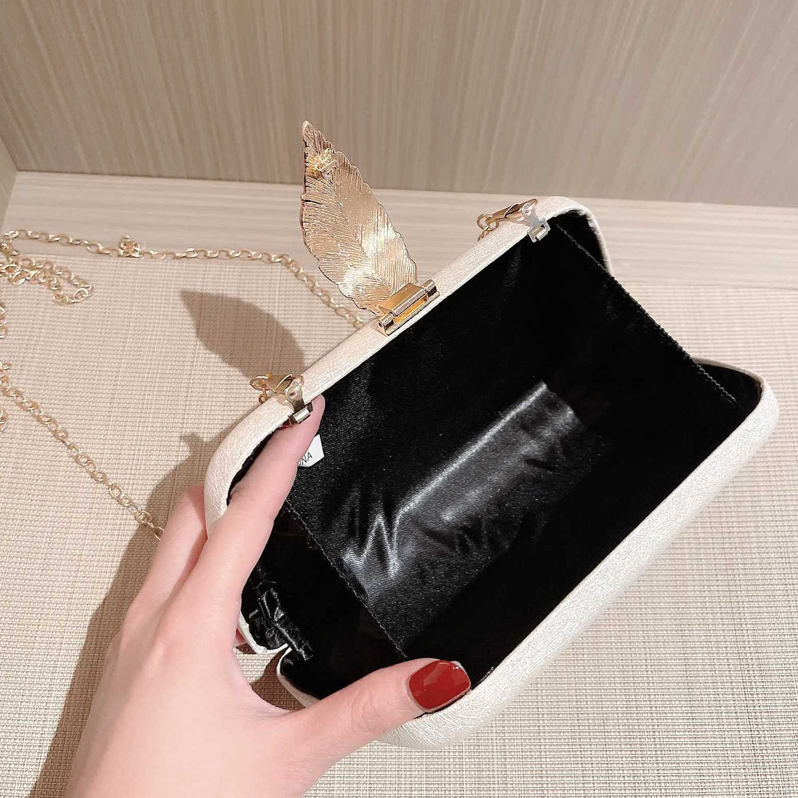 Womens Fashion Classic Leaf Box Dinner Bag Clutch Party Bag Annual Party Bag Reception Handbag Chain Bag Wedding Mini Ba H251027