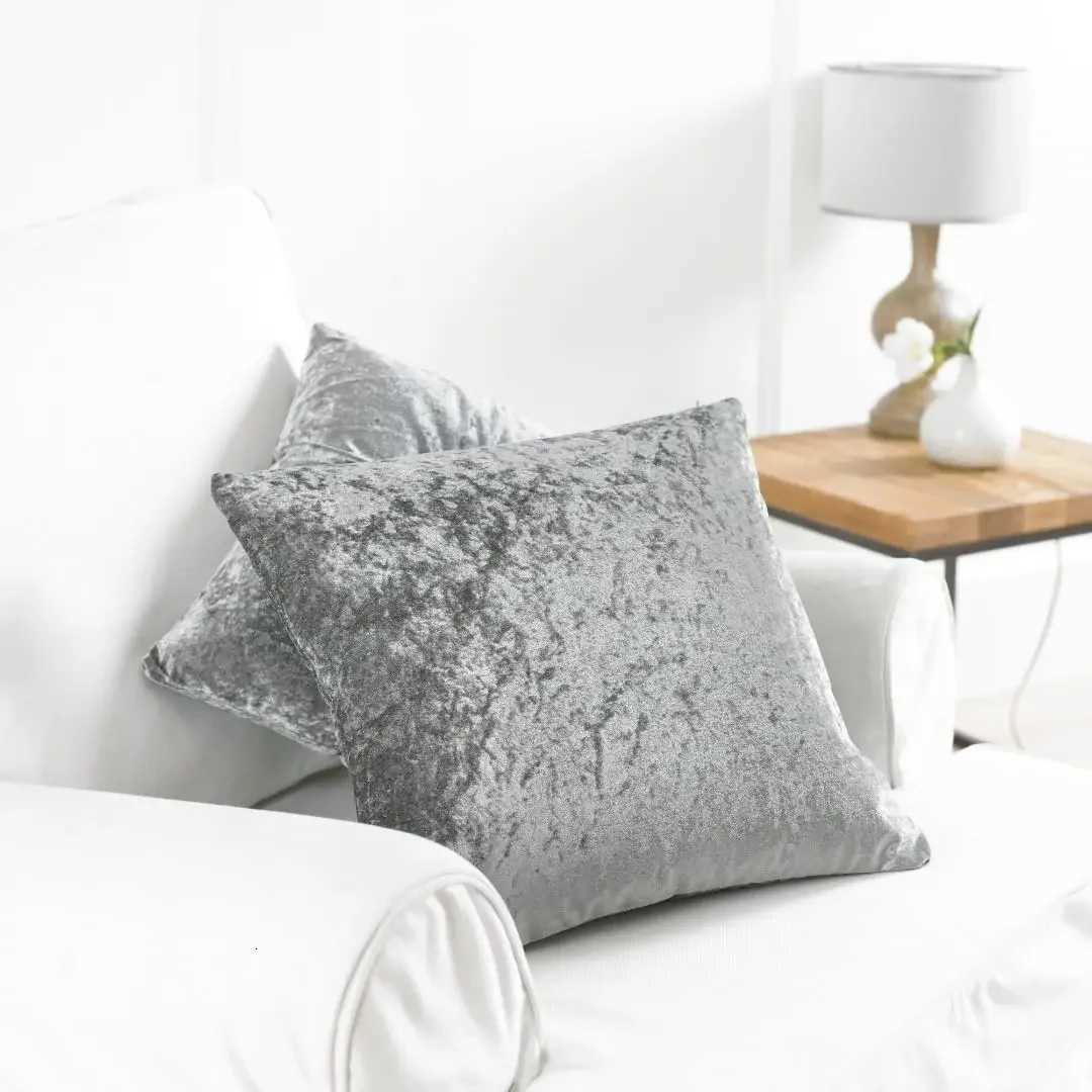 Pillow Case Velvet Cushion Cover Crushed Cover Grey Decorative case Luxury Kussenhoes Nordic Home Decor C251028