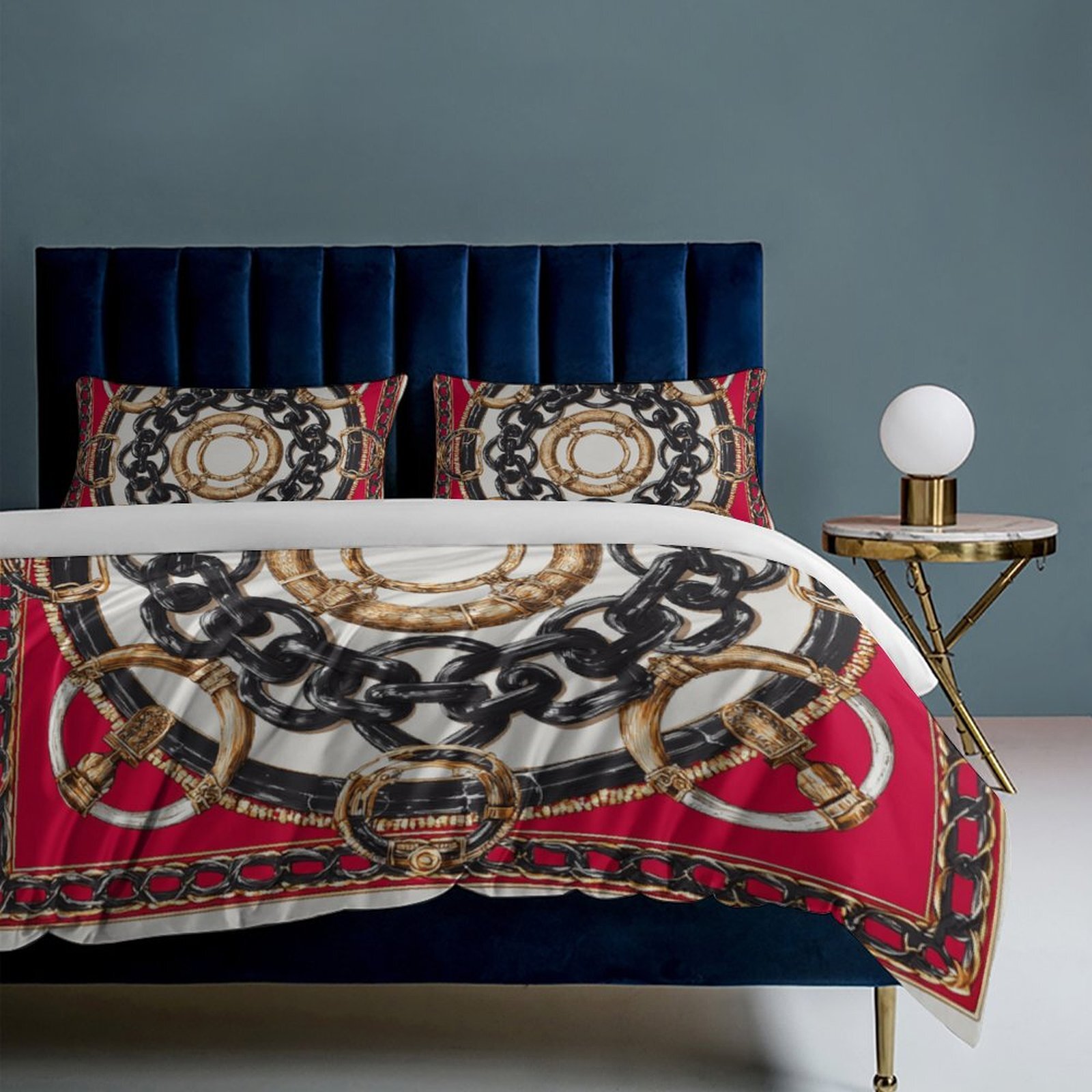 Custom Bedding Set Luxury Designer H Printing Horse Printing Quilt Cover Pillowcase 3Pcs set Pure Cotton Comfortable Bedding Set Bedroom Decoration H4