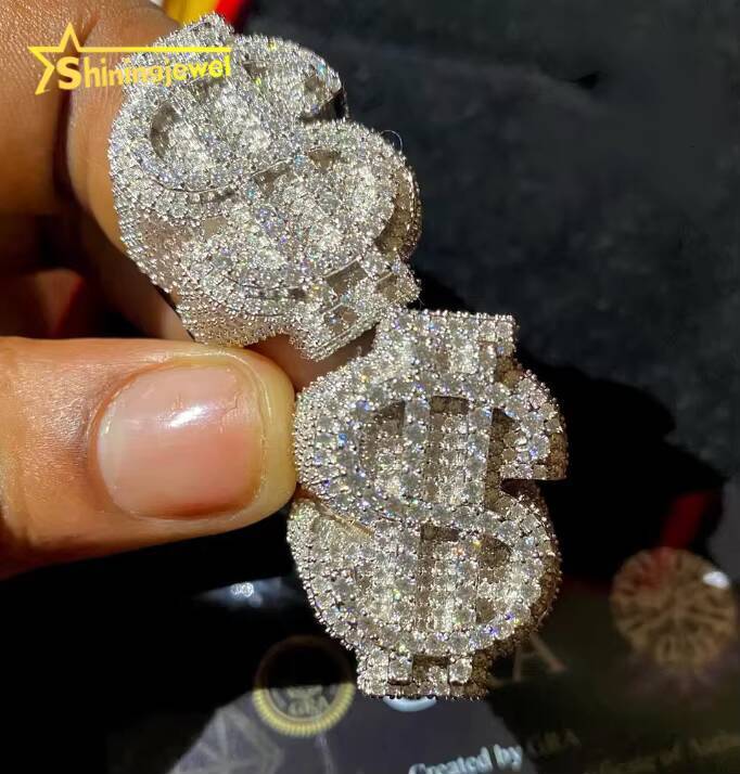 Pass Tester Fashion Custom Hip Hop Style Men Ring Iced Out VVS D Moissanite Diamond Jewelry 925 Sterling Silver Rings Men Women