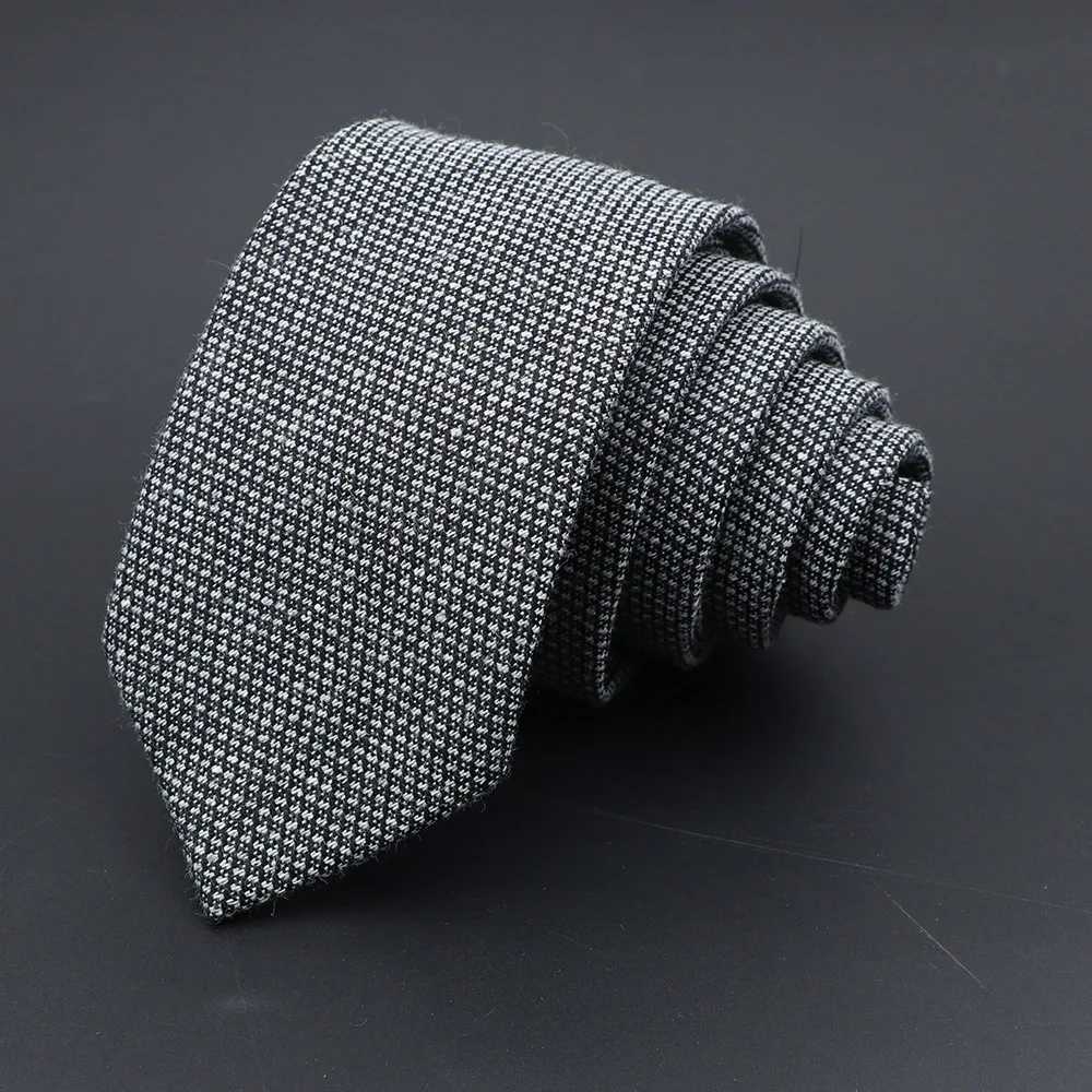 High Quality Solid Cotton Handmade Wool Ties Men Necktie Striped Narrow Collar Slim Cashmere Casual Tie AccessoriesW251028