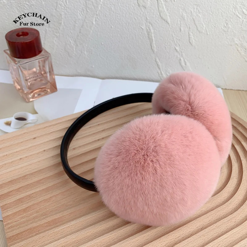 100 Natural Fur Ear Muffs for Women Winter Fur Earmuffs Soft Warm Furry Ear Muffs Real Rex Rabbit Ear Covers for Girls Gift 251027