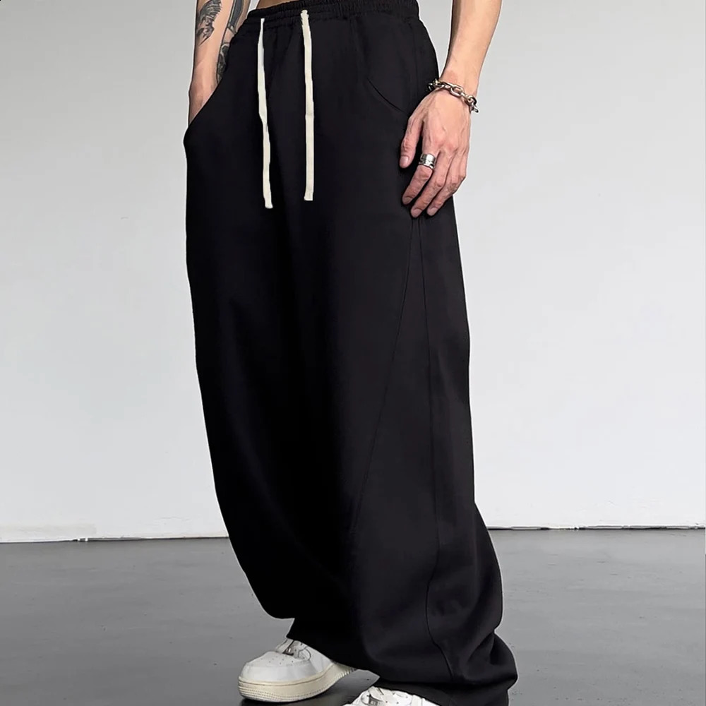 Traf Mens Jogging Straight Sweatpants Street Style Solid Colour Drawstring Casual Pants Four Seasons 251027
