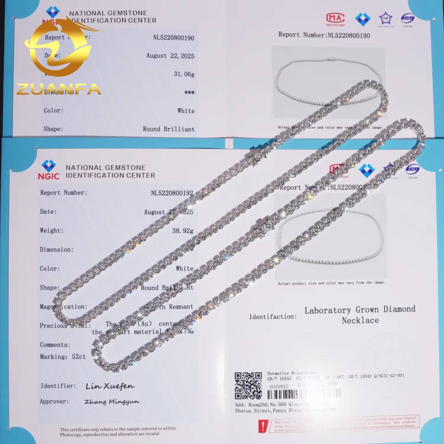 Mossanite Tennis Chain 10K Solid Gold Trendy VVS Moissanite Pass Diamond Test Sparking Moissanite Hip HopJewelry