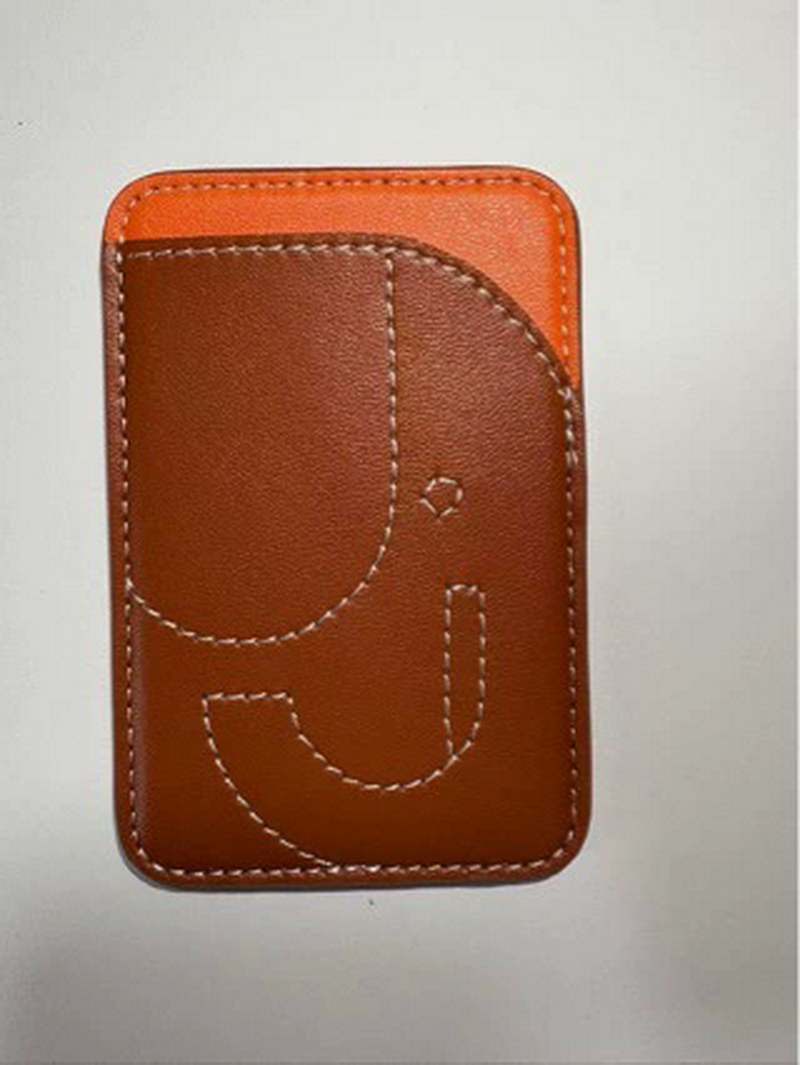 Leather Magnetic Holder,Magnetic Back Sticker,Stealth ID Card Case Compatible with Mobile Phone 15/16/17 Series