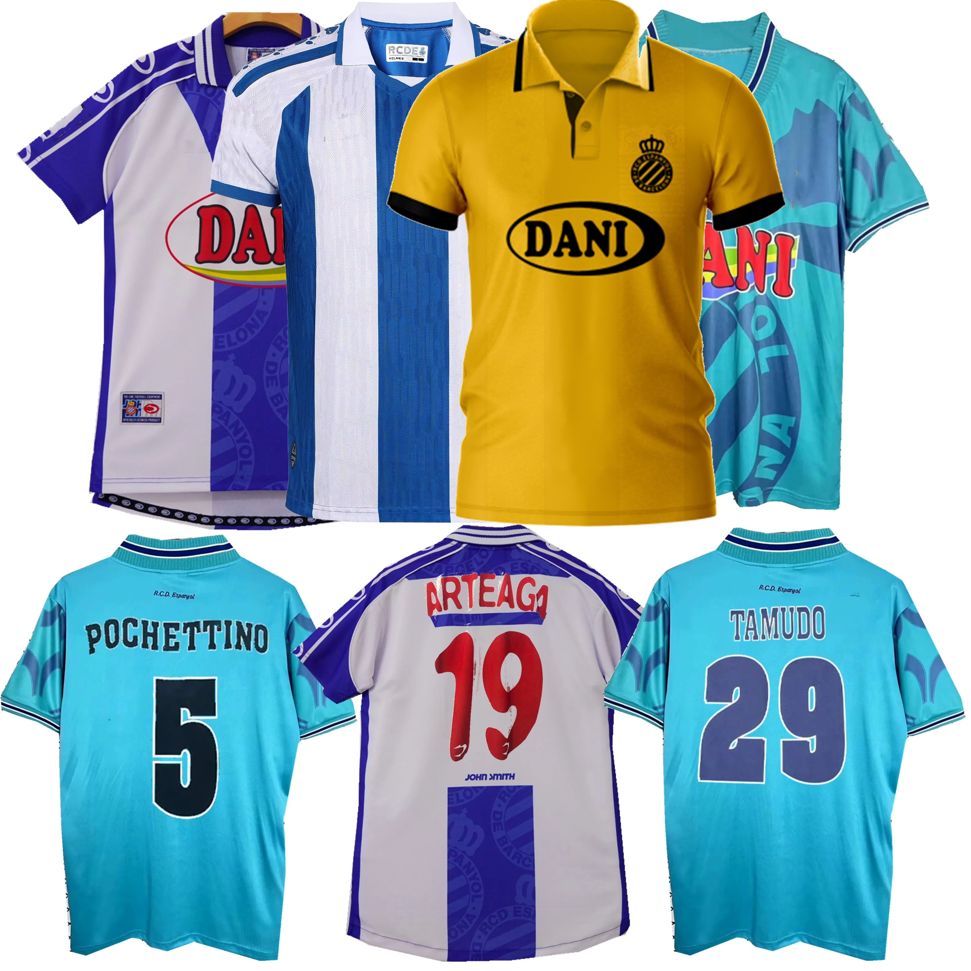 Retro 1996 97 99 2000 2025 2026 RCD Espanyol Soccer Jerseys TAMUDO POCHETTINO TAMUDO ARTEAGA GALCA PUADO DOLAN JOFRE POL LOZANO C.ROMERO EL HILALI football kids shirt