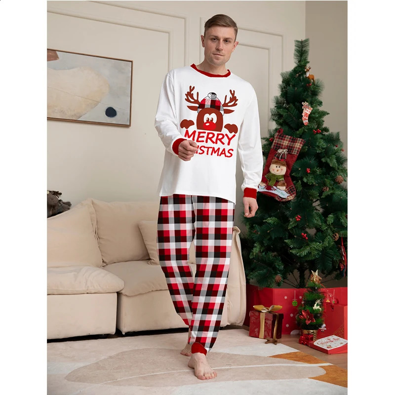 2025 Family Christmas Matching Pajamas Set Xmas Father Mother Kids Clothes Pyjamas Mom And Daughter Son Sleepwear Look Outfits 251027